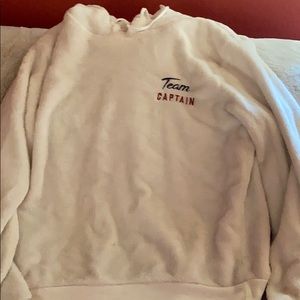 White fuzzy hoodie
